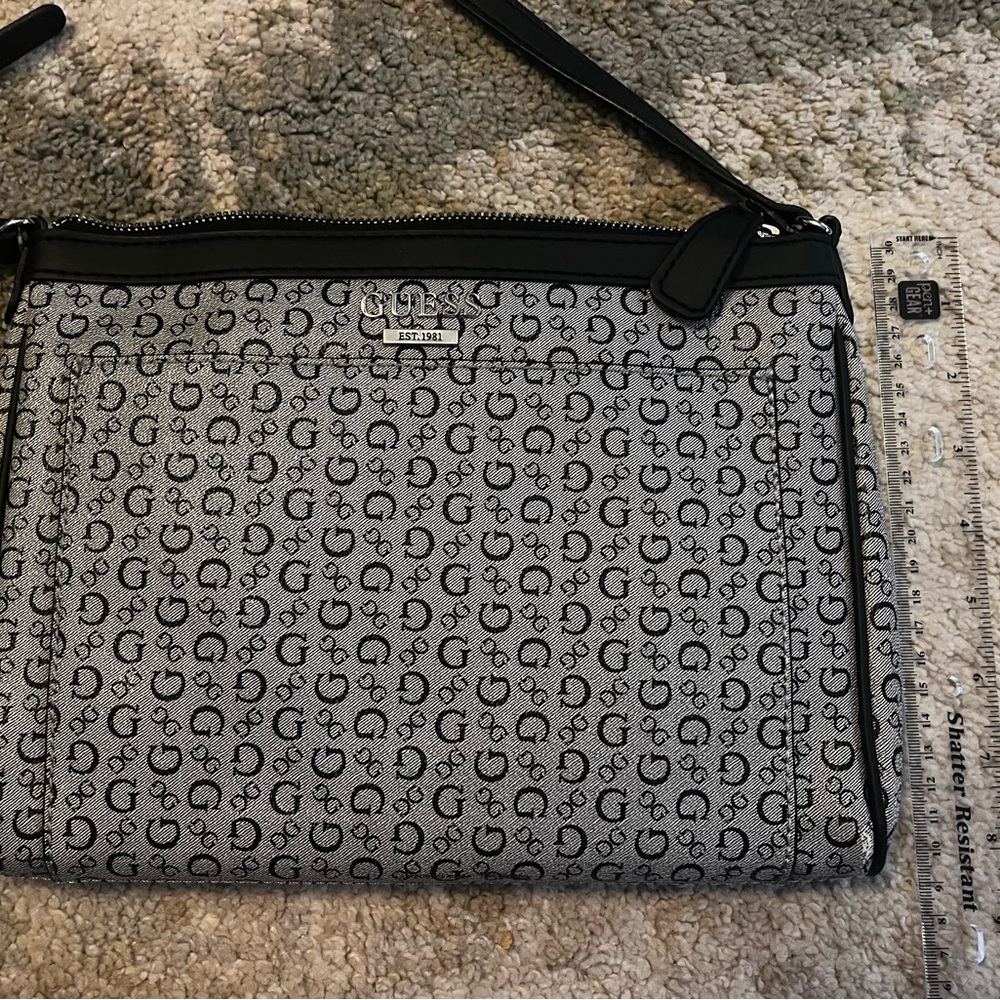 Guess Monogram Crossbody Bag in Gray and Black - Picture 4 of 7